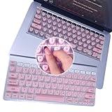 Keyboard Cover for Long Nails Compatible with MacBook Pro 13 inch M2 2023, 2022, 2021 2020 M1 A2338 A2289 A2251&Compatible with MacBook Pro 16 2020 2019 A2141 Touch ID, US ANSI (Pink & Heart)