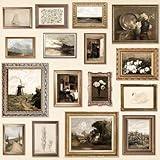 97 Decor Antique Wall Decor - 16 Pcs Vintage Wall Art Prints, Antique Pictures Landscape Painting, French Country Decoration Botanical Posters, Moody Gallery Pictures For Home Bedroom (unframed)