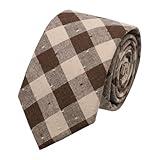 LHXzizizi Cotton Tie Checkered Mens Ties Plaid Skinny Neckties for Office Business Formal Causal Party School (Brown Plaid)