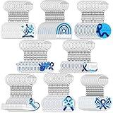 Haiabei 160Pcs Child Abuse Prevention Awareness Keychain Accessories Bulk Blue Pinwheel Ribbon Key Ring Jewelry Gifts for Nonprofit Social Organization Charity Kids School Supplies Classroom