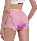 FEIXIANG Cycling Underwear for Women, 4D Padded Bike Bicycle Shorts Cycle Biking Riding Undershorts MTB Mountain Pink
