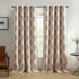 Elrene Home Fashions Navara Medallion Room-Darkening Window Curtain, Single Panel, 52" x 95" (1 Panel), Cinnamon Red