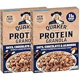 Quaker Protein Granola, Oats Chocolate, & Almonds, 18oz Boxes (2 Pack)