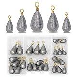 UperUper Fishing Weights Sinkers Kit, 25pcs Various Bass Casting Weights Drop Shot Sinkers Catfish for Saltwater Freshwater Fishing