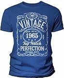60th Birthday Gift Shirt for Men - Vintage 1965 Top Notch Perfection - Royal-XL