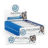 No Cow High Protein Bars, Blueberry Cobbler - Healthy Snacks, 20g Vegan Protein, High Fiber, Low Sugar, Keto Friendly, Dairy & Gluten Free (12 Count)