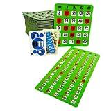 Easy-Read Bingo Kit: The package includes 25 large-print cards with finger-tip sliding windows, a master board, and reusable calling bingo cards.