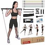 Multifunctional Pilates Bar with Resistance Bands - Compact, Portable Full-Body Workout Equipment for All Fitness Levels: Lightstuff Home Exercise Starter Kit