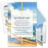 Decorably Gold Foiled 5x8 Individual Fathers Day Religious Cards with Glitter Gold Ribbon and Intricate Die-Cut Greetings, Fathers Day Cards Religious with Envelope and Stickers, with Printed Message