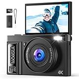 Digital Camera 4K for Photography Vlogging: 64MP Cameras for Video - 16X Zoom Photo Camera Gifts for Teens Ages 8-18 - 180°Flip Screen Compact Cámara - Point and Shoot Digital Cameras for YouTube