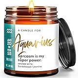 WAX & WIT Aquarius Gifts for Women, Aquarius Candle, Zodiac Gifts, Astrology Gifts for Women, Zodiac Candle, January Birthday Gifts for Women Birthday Unique, February Birthday Gifts for Women - 9oz