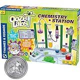 Thames & Kosmos Ooze Labs Chemistry Station Science Experiment Kit, 20 Non-Hazardous Experiments Including Safe Slime, Chromatography, Acids, Bases & More, Multi-Color