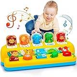 Interactive Pop up Animal Toys with Music & Light, Montessori Cause and Effect Toys for 1 Year Old Boy Girl Early Learning Musical Baby Toy 9-12-18 Months STEM Toddler Toy Age 1-2 Gift for Infant