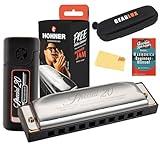 Hohner Special 20 Harmonica - Key of C Bundle with Zip Case, Instructional Manual, and Austin Bazaar Polishing Cloth