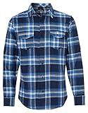 Burnside Men's Yarn-Dyed Long Sleeve Flannel Shirt, Blue/White, M