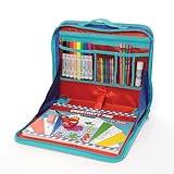 Kittrich Corporation EZDesk Travel Activity Kit, Laptop Style Desk with Writing and Kids Art Supplies, Perfect for Travel, 64 Piece set, 11.4" X 13.8", Multicolor