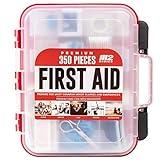 M2 BASICS Professional 350 Piece First Aid Kit | Hard Case, Dual Layer, Wall Mountable | First Aid Kit for Business, Home, Car | Emergency Kit, Emergency Medical Kit