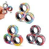 Cevioce 9Pcs Magnetic Rings Fidget Toy Set, ADHD Anxiety Magnetic Fidget Toys Adults Fidget Spinner Rings for Relief, Christmas Stocking Stuffers Gifts for 8+ Year Old Teen Boy Adults
