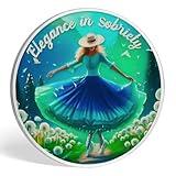 Sobriety Coin for Women, Nature Inspired AA Medallion with Serenity Prayer, Doves & Flowers, Alcoholics Anonymous Recovery Gift, Sober Anniversary 12 Step Program Token