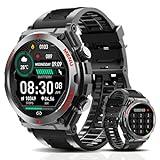 Jdcrsj Military Smart Watch, 1.52-Inch Smartwatch with Text and Call, 24/7 Heart Rate Sleep Monitor, Blood Oxygen, and Activity Trackers - Compatible with iPhone and Android, for Men and Women