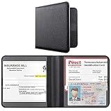 CoBak Car Registration and Insurance Holder - Men and Women Small Lightweight Vehicle Glove Box Car Organizer, Auto Truck Comparment Accessories Case for Essential Document, Driver License (Black)