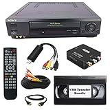 VCR VHS Transfer Bundle for Digitizing VHS Tapes and Converting VHS to DVD w/USB Adapter and Cables