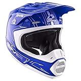 EVS Sports Men's T5 Pinner Off Road Full Face Motorcycle Helmet (Blue/White, Large)
