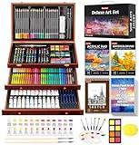 Soucolor Art Supplies, 192-Pack Deluxe Art Set Drawing Painting Supplies Art Kit with Acrylic Pad, Watercolor Pad, Sketch Book, Canvases, Acrylic Paint, Crayons, Pencils, Gifts for Artists Adults Kids