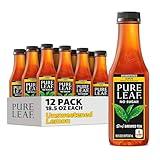 Pure Leaf Iced Tea, Unsweetened Lemon, Real Brewed Tea, Zero Sugar & Zero Calories, 18.5 Fl Oz Bottles (Pack of 12)