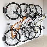 monTEK Swivel Bike Wall Mount, Bike Hangers for Garage, Wall Mount Bike Rack, Space Saving Sturdy Wall Bike Rack, Vertical Bike Rack Holds Up to 66 lbs - Bike Storage Rack for Garage, Red, 4 Pack