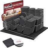 Yelanon Felt Furniture Pads -182 Pcs Premium Felt Pads for Chair Legs Furniture, Floor Protectors for Hardwood Floors, Black