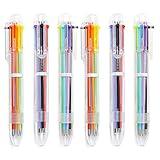 Hutou 24 Pack 0.5mm 6-in-1 Multicolor Ballpoint Pen 6 Colors Retractable Ballpoint Pens for Office School Supplies Students Children Gift, Kids Party Favors Pen(24 Pack)