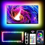 KANTUTOE TV LED Lights, 11.5ft LED Lights for 32-55 Inch TV, RGB LED Strip Backlights Behind TV with Remote, Music Sync Bluetooth APP Control USB Powered for Bedroom, PC, Gaming Monitor