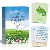 XiQiCYun Christian Biblical Affirmation Cards for Kids, 52 Bible Verse & Prayer Cards, Ideal Scripture Memory Gifts for Boys and Girls, Perfect for Teens Bible Study & Encouragement