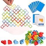 TOYMIS 32pcs Tower Balance Stacking Blocks Game, Balance Blocks Stacking Game Set Board Games for Kids and Adults Board Games for 2 Players Home Games Parties Travel