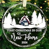 BSQUIELE House Warming Gifts New Home 2024 - First Christmas in Our New Home Ornament 2024 - New Home Gifts - Housewarming Gifts For Newlywed, Married, Engaged, Couple, Mr, Mrs, Him, Her