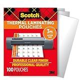 Scotch Thermal Laminating Pouches, For Use With Thermal Laminators, 8.9 x 11.4 Inches, Letter Size Sheets, 100 Count (Pack of 1)