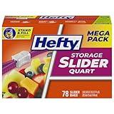 Hefty Slider Storage Bags, Quart Size, 78 Count