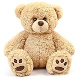 LotFancy Teddy Bear Stuffed Animal, 14 inch Brown Teddy Bear Plush Toy, Soft Plush Gifts for Kids Baby Toddlers on Baby Shower, Easter Decorations