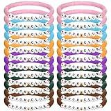 Tondiamo 24 Pack Book Club Gifts for Women Polymer Clay Beaded Book Lovers Bracelet Bulk Stretch Bracelet Librarian Readers Gifts Charm Jewelry Party Favor
