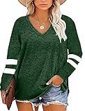 Gloria&Sarah Womens Sweatshirt Oversized Plus Size Tops Long Sleeve Shirts Holiday Outfits for Women Clothing,Green,2XL