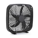 Amazon Basics 3 Speed Box Fan, Indoor Electric Fan for Home Cooling, 5 Blades, Lightweight Design, 67 Watts, 20-Inch, Black, 6.8"D x 20.86"W x 21.33"H