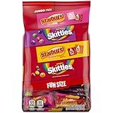 SKITTLES Original, SKITTLES Wild Berry & STARBURST Original and STARBURST FaveReds Fun Size Chewy Candy Variety Bag, 32.28 Oz Jumbo Pack