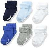 Little Me Baby Boys 6 Pack Boy Socks, Blue/White/Gray, 0-6 Months US