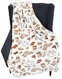 Fall Throw Blanket Soft Fleece: Pumpkin Spice and Everything Nice with Books Wraps Coffees Lattes Pumpkins Pies Oversized 70" inches x 50" inches