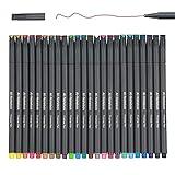 ai-natebok Fineliner Color Pens Set, 0.38mm Fine Tip Pens, Porous Fine Point Makers Drawing Pen, Journaling Supplies, Perfect for Writing in Bullet Journal and Planner, 24 Assorted Colors
