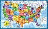 Palace Learning Laminated USA Map - 18" x 29" - Wall Chart Map of The United States of America - Made in The USA - Updated (Laminated, 18" x 29")