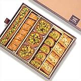 Damaskino Home Assorted Baklava Gift Box 8.82oz - 25 Pieces of Cashew Rich Kunefe Pastry & Turkish Baklava Pastry Pistachio Authentic Middle Eastern Sweets with Phyllo Dough & Katafi Shredded Pastry