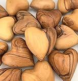 Handmade Wooden Hearts, Set of 10 Olive Wood Heart from the Holy Land, Carved Wood Hearts for gifts Anniversary Valentine Gift, Loss Love, Wooden Hearts for Wedding, Wood Heart Décor