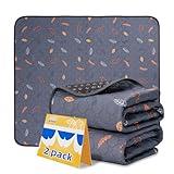 Sunheir Washable Pee Pads for Dogs , Thick Heavy Absorbency Reusable, Prevent Leakage, Waterproof , Non-Slip Pee Pads for Puppy Playpen, Crate, Whelping Box, Potty Training, Grey, 2 packs